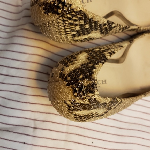 Coach Chelsey Printed Python Pumps Size 10B - Picture 4 of 8